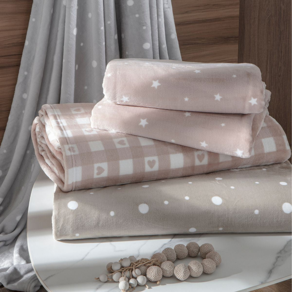 Cobertor Blanket Vintage Rose Star
