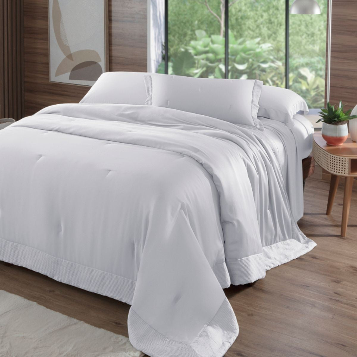 Colcha Bambu Bali 400 Fios Kacyumara Branco