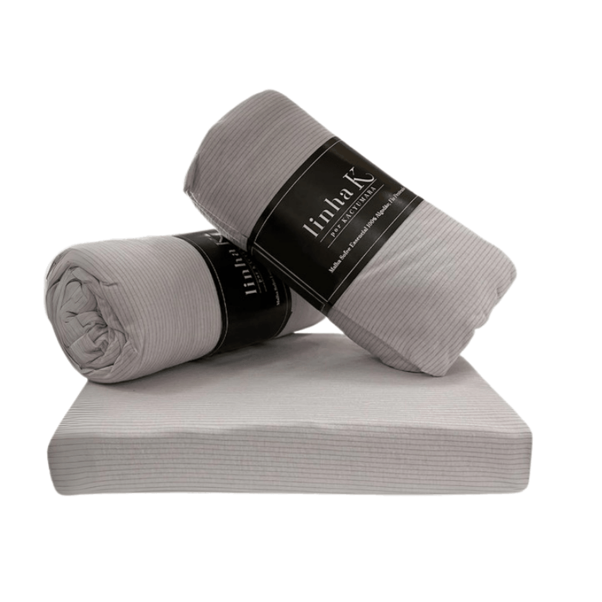 Lençol de Elástico Malha 100% Algodão Essencial Sofee Kacyumara Listras Rose