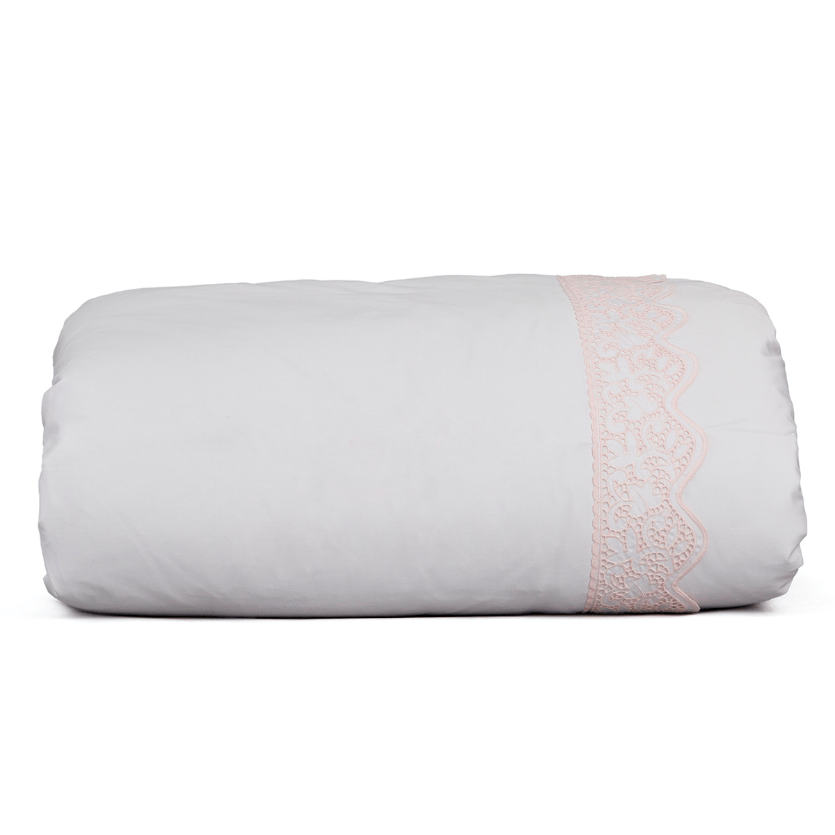 Capa De Edredom Park 320 Fios - Branco / Rosa