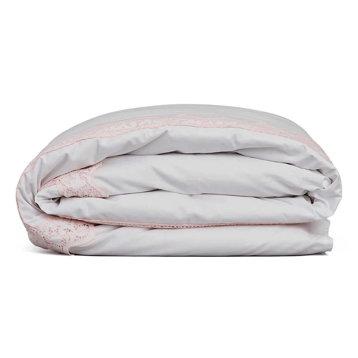 Capa De Edredom Park 320 Fios - Branco / Rosa