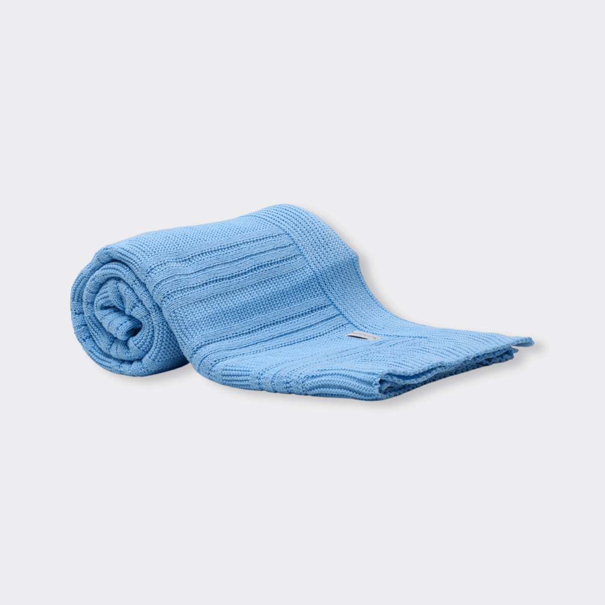 Peseira De Tricot Canelada - Azul Claro