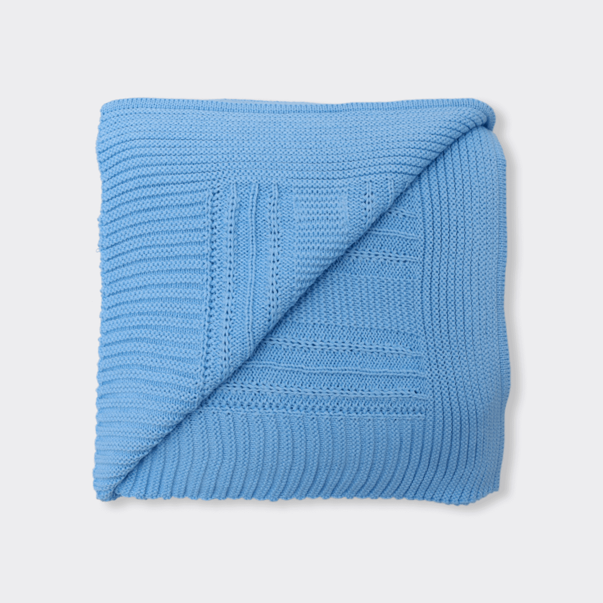 Peseira De Tricot Canelada - Azul Claro