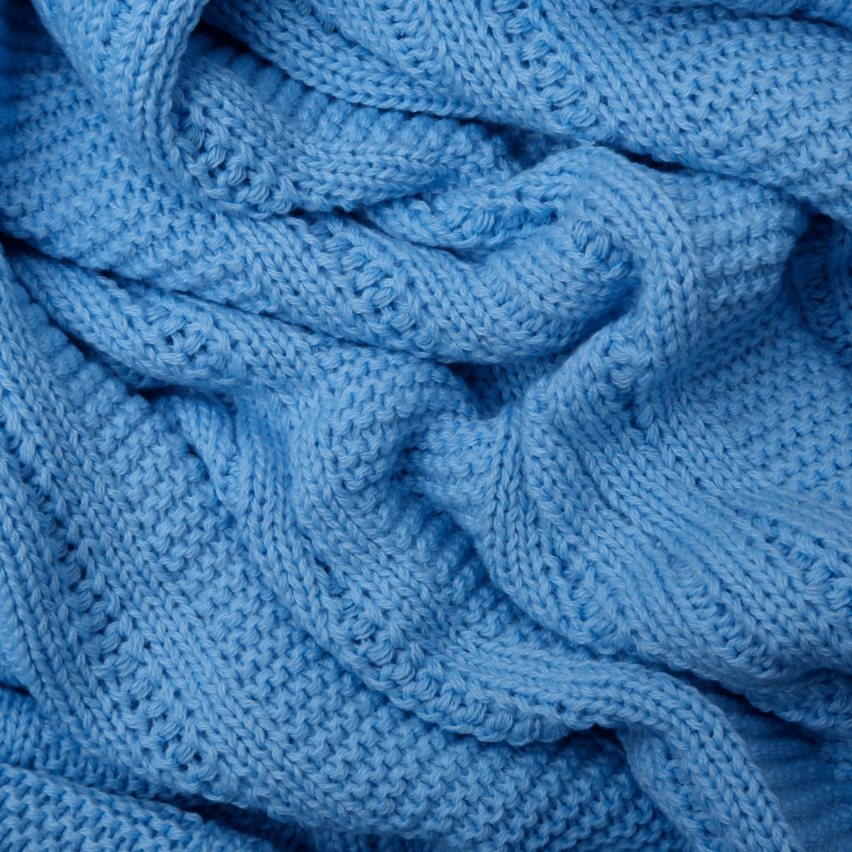 Peseira De Tricot Canelada - Azul Claro