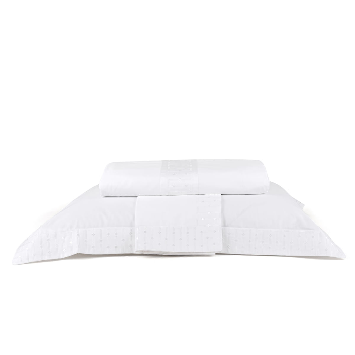 Capa De Edredom Ventura 320 Fios - Branco / Branco