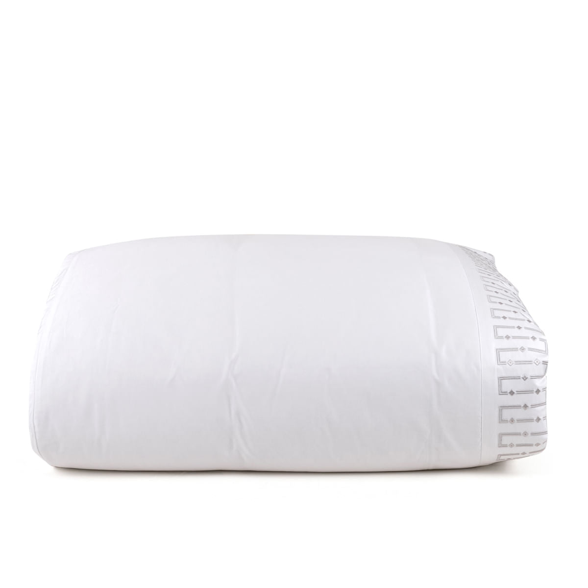 Capa De Edredom Ventura 320 Fios - Branco / Cinza