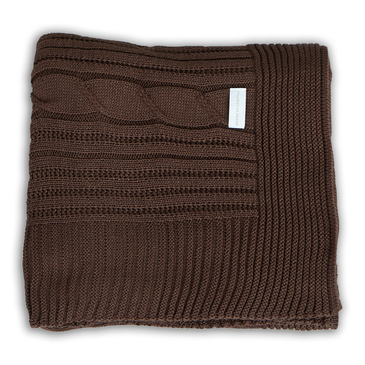 Peseira De Tricot Tranças - Marrom