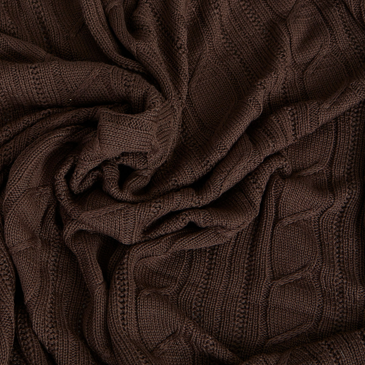 Peseira De Tricot Tranças - Marrom