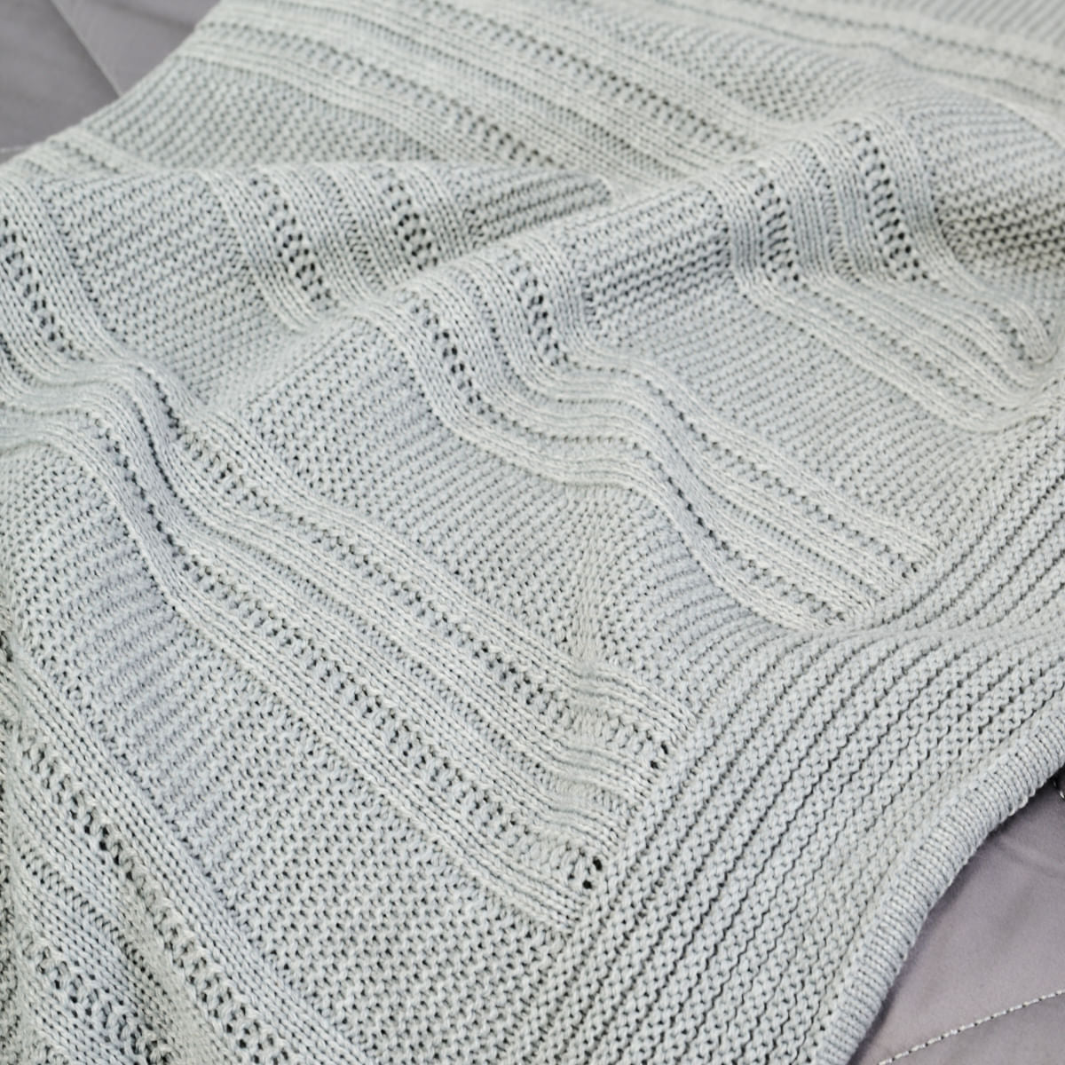 Peseira Tricot Canelada Me - Cinza Claro