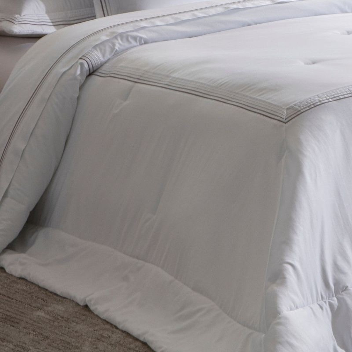 Colcha 300 Fios Capadocia Kacyumara  Branco/Cinza