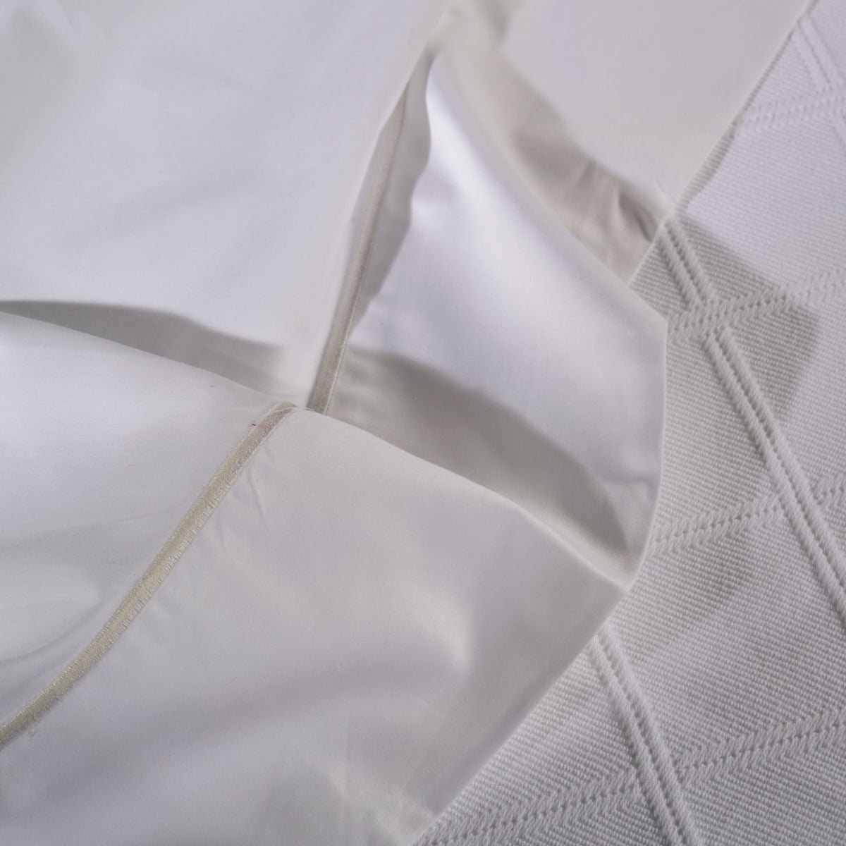 Jogo De Lençol 500 Fios Singular - Branco / Branco